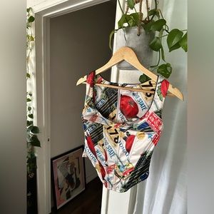 Miaou Multicolor Graphic Crop Top